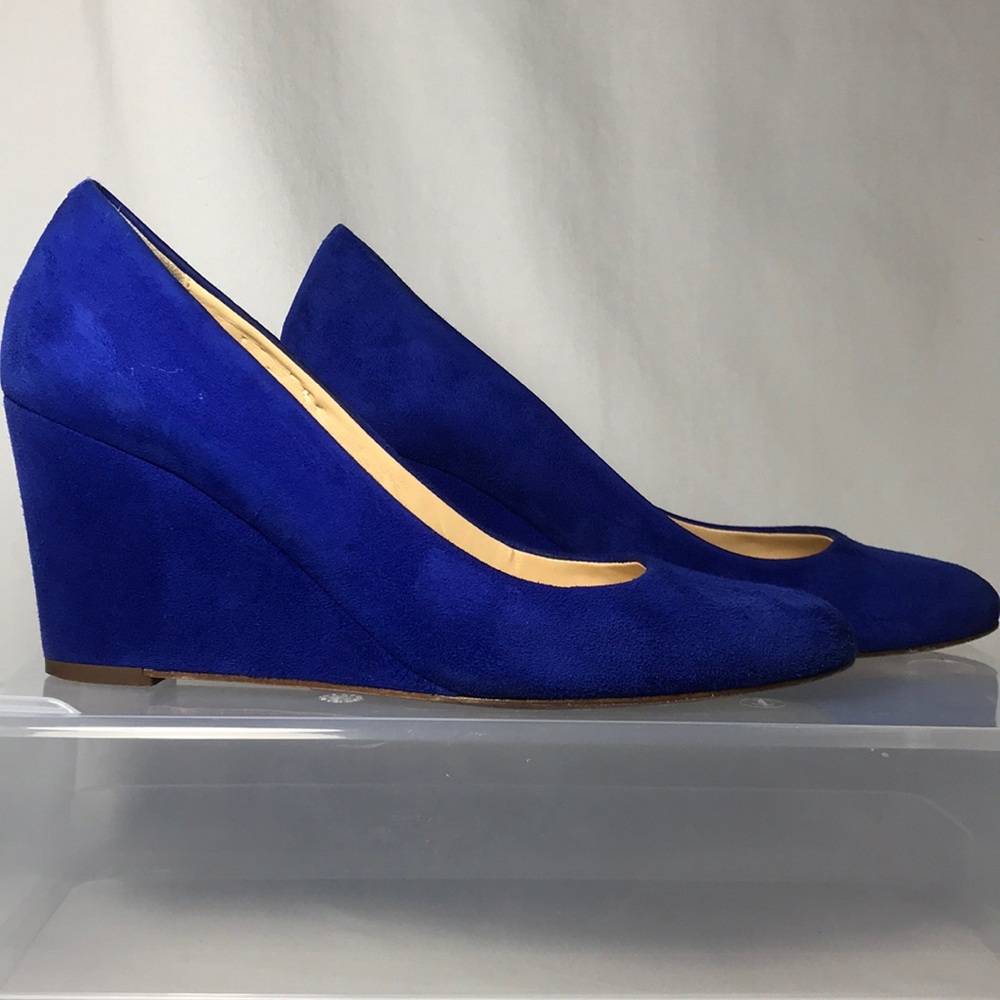 Blue Suede Wedges